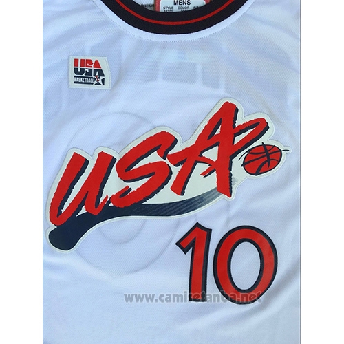 Camiseta USA 1996 Reggie Miller #10 Blanco